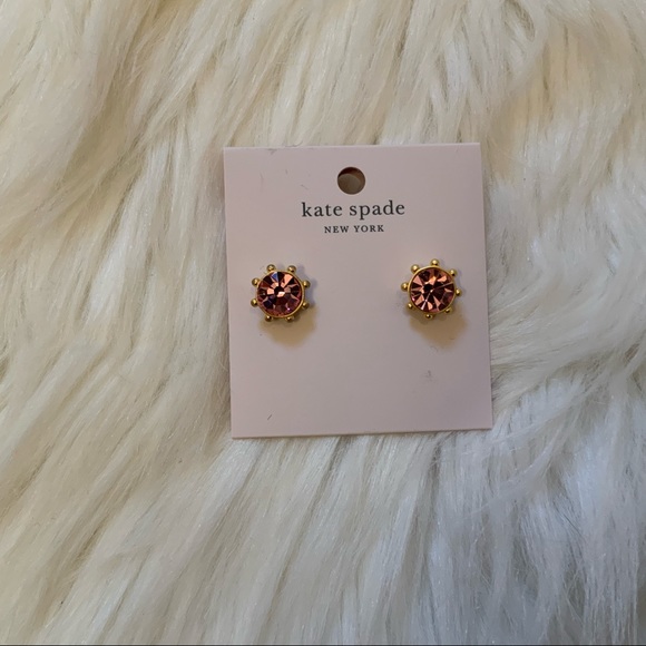 Kate Spade Flying Colors Stud Earrings- NWT - New on Card - Blush - Picture 4 of 6